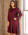 Midi Length Fit N Flare Pocket Dress