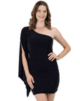 One Shoulder Drape Bodycon Dress