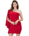 One Shoulder Drape Bodycon Dress