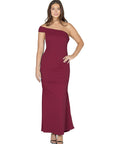 Formal One Shoulder Rouched Mermaid Maxi Dress