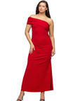 Formal One Shoulder Rouched Mermaid Maxi Dress