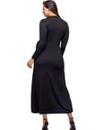Comfortable Collared Wrap Maxi Dress