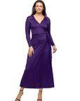 Comfortable Collared Wrap Maxi Dress