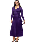 Comfortable Collared Wrap Maxi Dress
