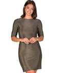 Elbow Length Sleeve Shimmer Bodycon Mini Party Dress