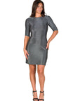 Elbow Length Sleeve Shimmer Bodycon Mini Party Dress