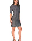 Elbow Length Sleeve Shimmer Bodycon Mini Party Dress