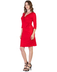 Draped in Style Knee Length V Neck Wrap Dress