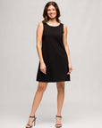 24seven Comfort Apparel Womens Solid Color Sleeveless Mini Shift Dress