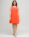 24seven Comfort Apparel Womens Solid Color Sleeveless Mini Shift Dress