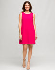 24seven Comfort Apparel Womens Solid Color Sleeveless Mini Shift Dress