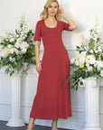 Womens Casual Maxi Dress With Sleeves