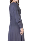 V-Neck Long Sleeve Maxi Dress