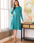 Midi Length Fit N Flare Pocket Dress