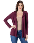Open Front Lightweight Hooded Cardigan
