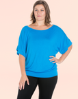 Plus Size Short Sleeve Loose Fitting Dolman Top