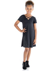 24seven Comfort Apparel Short Sleeve Girls T Shirt Dress