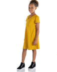 24seven Comfort Apparel Short Sleeve Girls T Shirt Dress