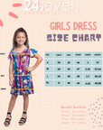 Floral Girls Cold Shoulder Knee Length Dress