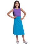 Girls Casual Solid Color Elastic Waist A Line Skirt