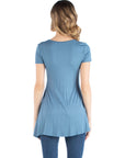 Cap Sleeve Maternity Tunic Top with Soft Flare Hem
