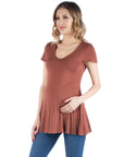 Cap Sleeve Maternity Tunic Top with Soft Flare Hem