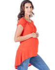Scoop Neck High Low Maternity T Shirt