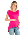 Scoop Neck High Low Maternity T Shirt