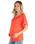 Loose Fit Dolman Maternity Top with Wide Sleeves