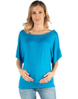 Loose Fit Dolman Maternity Top with Wide Sleeves