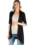 Loose Fit Open Front Maternity Cardigan with Half Sleeve