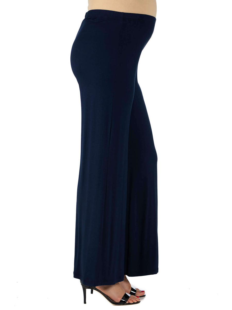 Womens Comfortable Solid Color Maternity Palazzo Pants 24seven