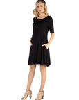 Soft Flare T Shirt Maternity Dress with Pocket Detail