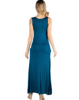 Scoop Neck Sleeveless Maternity Maxi Dress with Pockets