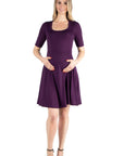 Knee Length A Line Elbow Sleeve Maternity Dress