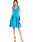 Sleeveless Pleated Maternity Dress with Pockets
