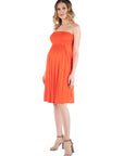 Bandeau Top Empire Waist Short Maternity Dress