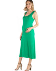 Scoop Neck Maternity Maxi Dress with Racerback Detail