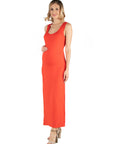 Scoop Neck Maternity Maxi Dress with Racerback Detail