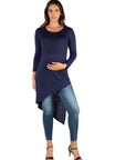 Long Sleeve Asymmetrical Maternity Tunic Top