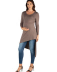 Long Sleeve Asymmetrical Maternity Tunic Top