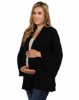 Bell Sleeve Flared Open Front Maternity Cardigan