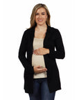 Open Front Lightweight Hooded Maternity Cardigan