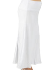 Womens Elastic Waist Solid Color Maternity Maxi Skirt