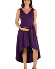 Sleeveless Fit N Flare High Low Maternity Dress