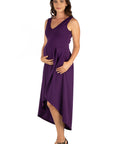 Sleeveless Fit N Flare High Low Maternity Dress