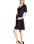 Knee Length A Line Elbow Sleeve Maternity Dress