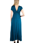 Cap Sleeve V Neck Maternity Maxi Dress