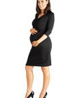 Draped in Style Knee Length V Neck Maternity Dress