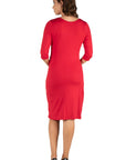 Draped in Style Knee Length V Neck Maternity Dress